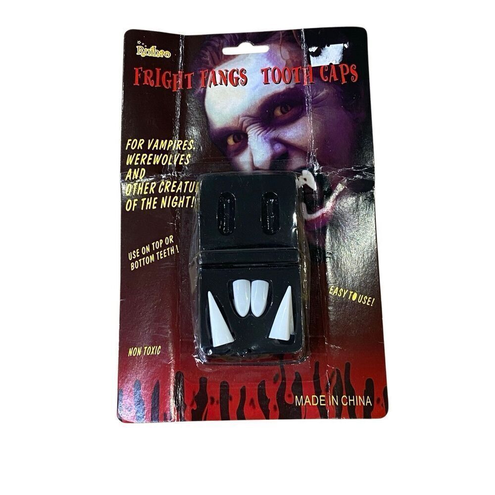 Fright Fangs Tooth Caps Vampire Werewolf Costume Teeth Halloween Props Set